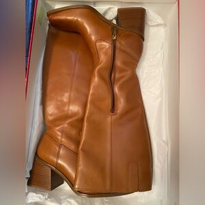 Wide calf brown boots